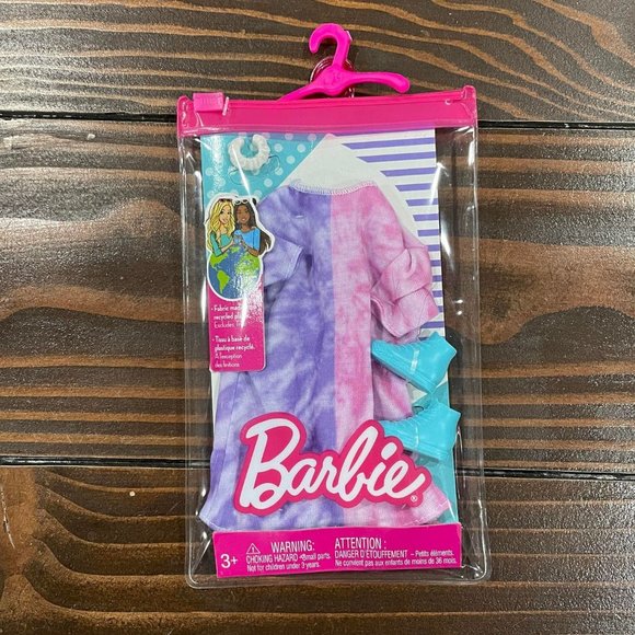 5/$20 NEW 4Pc Barbie Outfit- Shirt Dress- Shoes- Bracelet - Picture 1 of 4